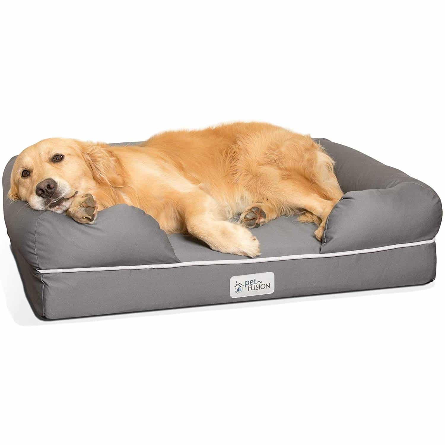 Cama de espuma viscoelástica para perros medianos y grandes, Gris (Large Bed), 91 x 71 x 23 cm