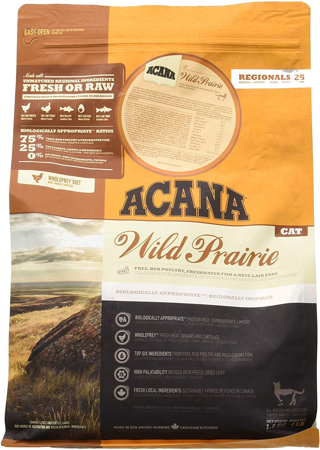 ACANA Wild Prairie Comida para Gatos - 1800 gr