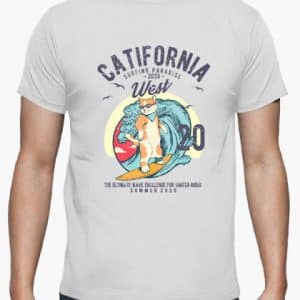 Comprar Camiseta Original Retro Vintage Gato surf Catifornia remascotas