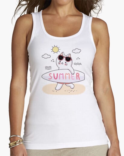Comprar CAMISETA GATO SURF VERANO - Verano playa piscina - Tienda Online Camisetas Originales Personalizadas - Envíos Baratos o Gratuitos
