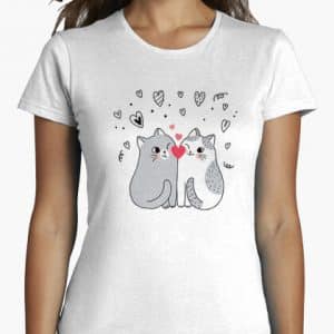 Comprar Camiseta Gatos Enamorados Corazón - Car Lovers - Tiendas Online Camisetas personalizadas - Envíos Baratos o Gratis 24/48H
