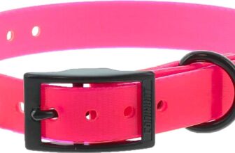 Dog Collar Pink Polyurethane 45 cm Double Buckle, Engravable (see details)