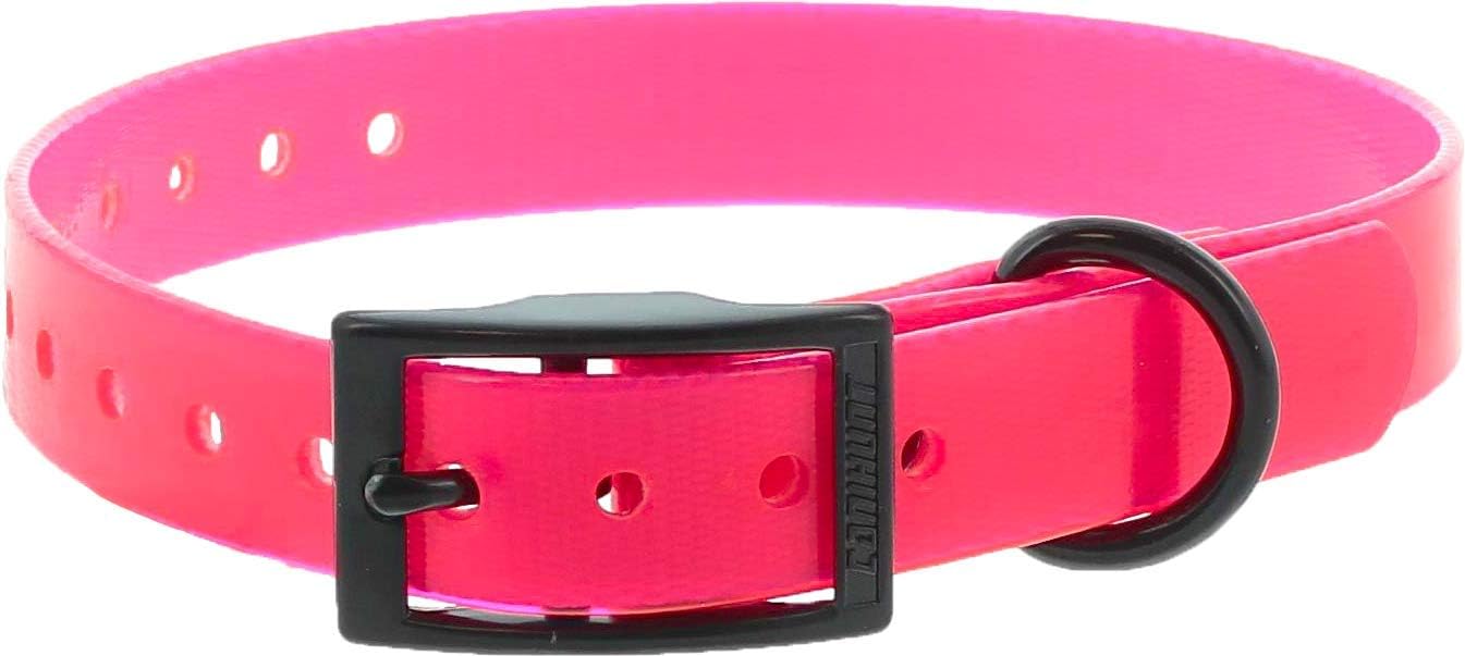 Dog Collar Pink Polyurethane 45 cm Double Buckle, Engravable (see details) 1