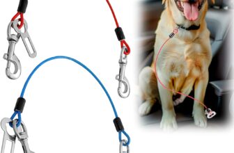 2 Pieces Dog Car Belt, Dog Car Safety Belt, 80 cm Safety Belts for Dogs, Bite Resistant PVC for All Bodies Dogs Accessories (Blue+Red)