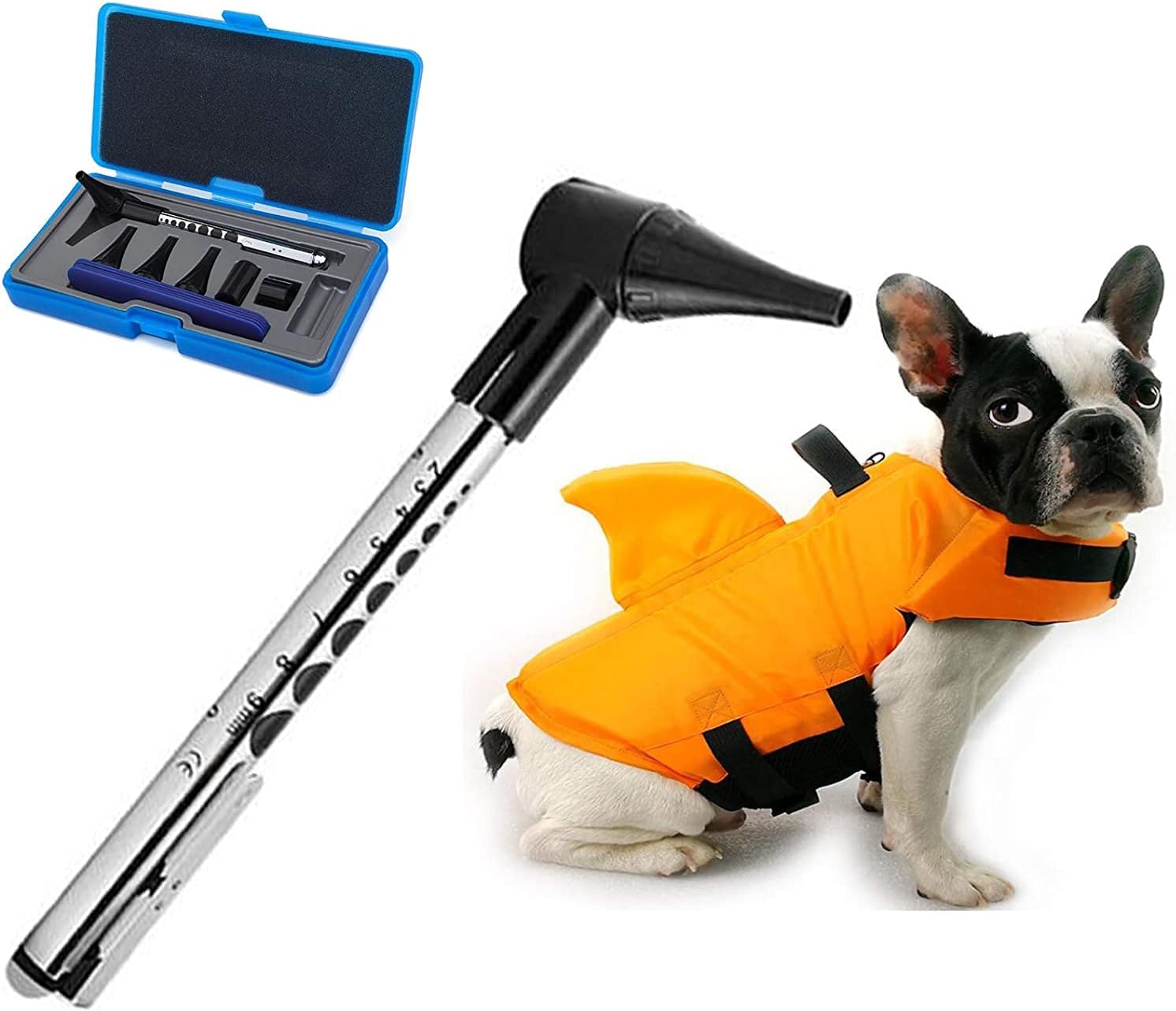 Veterinary Otoscope LED Otoscopes for Pets, Dogs and Cats, Professional Veterinary Ear Scope Kits with Light, Comes with Ear Accessories in 4 Sizes, Suitable for 1