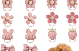20 Pieces Cute Pink Rubber Bands for Dogs, Dog Hair Bows, Small Dog Girl Hair Bows, Dog Accessories, Puppy Hair Decorations