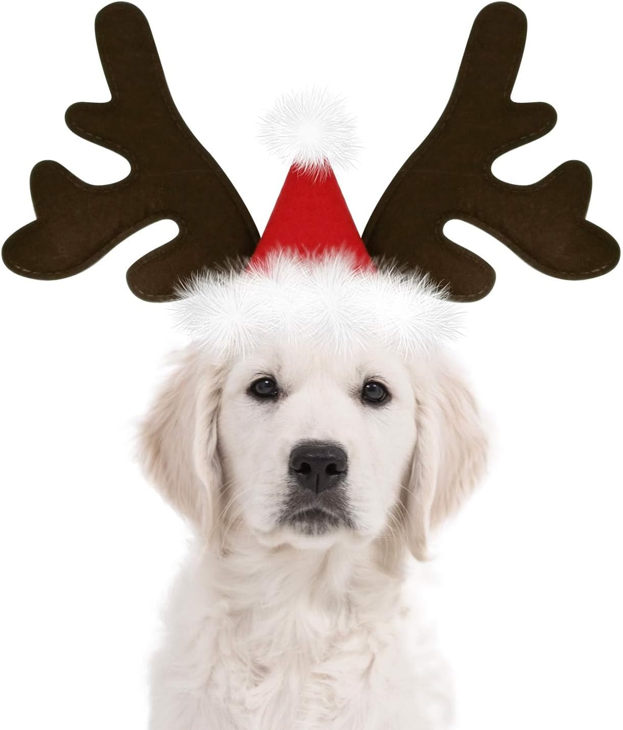 Christmas Headband for Pets Adjustable Reindeer Antlers Headband for Dog Cat Christmas Headwear Brown Reindeer Shape for Pet Accessory Festive Christmas Parties Cosplay (B) 1