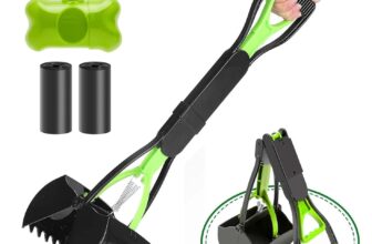 Poop Bags Dog Poop Bags with Dog Poop Bags with Bag Holder Dog Poop Accessories for Dogs Long Handle Dustpan (Green)