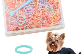 1000PC Hair Gummies, Dog Elastic Bands Bundles, Mini Small Hair Ties, Dog Hair Accessories, with Hair Band Cutter, Beauty Accessories