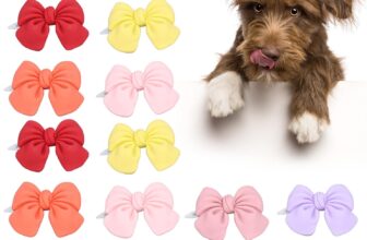 Restokki 16 Pet Hair Bows, Dog Hair Bow, Cute Pet Hair Bow Grooming Accessories with Plastic Clip for Dogs and Cats