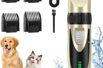 Dog Hair Clippers, Low Noise Professional Dog Clippers, Pet Grooming Clippers Waterproof Whole Body Washable Cordless Rechargeable