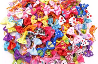 LEEQ Bowknot Hair Rope for Pets – Dog Hair Bows, Bows for Small Dogs, Dog Hair Accessories, for Small and Medium Dogs, Random Pattern (30 pcs)