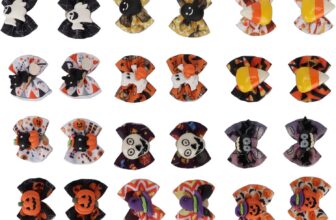 24 Pieces Halloween Dog Hair Bows with Rubber Bands Small Dog Grooming Bows for Dogs Puppy Cat Pet Hair Accessories
