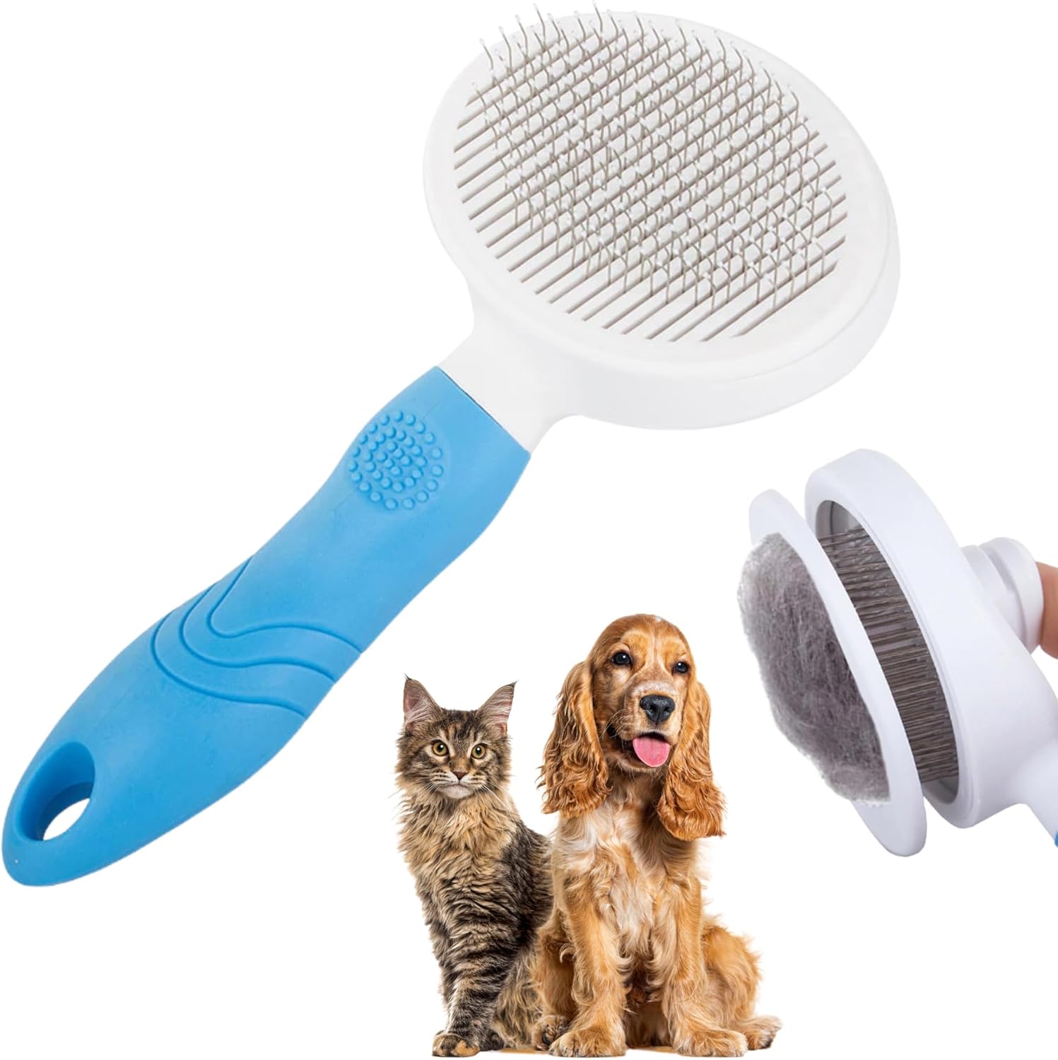 Cat and Dog Brush - Ergonomic and Lightweight Self-Cleaning Accessory for Cats and Dogs, Dog Brush, Cat Brush, Suitable for Long Hair and Short Animal Hair, Ideal for the 1