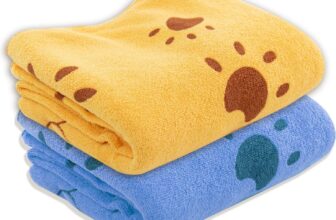 DIGIFLEX Dog Towels – Microfiber Towels – Washable 2PC Dog Blanket – Dog Accessories for Grooming and Drying – Large Dog Towel – Orange and Blue – 140 x 71 cm