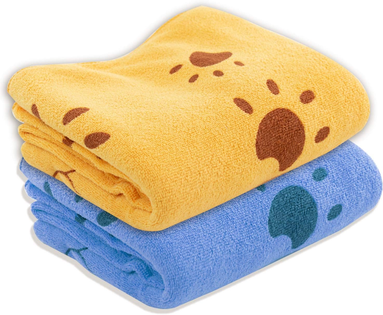 DIGIFLEX Dog Towels - Microfiber Towels - Washable 2PC Dog Blanket - Dog Accessories for Grooming and Drying - Large Dog Towel - Orange and Blue - 140 x 71 cm 1