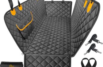 Dog Car Seat Cover, Non-Slip, Waterproof and Scratch-Resistant, Durable Dog Car Seat Protector for Travel with Your Pet + Pet Hair Remover + 2 Safety Belts