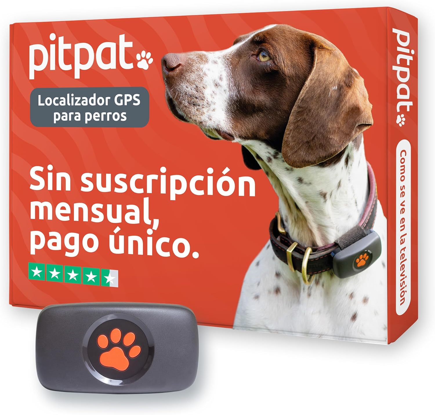 PitPat Dog GPS Locator - No Subscription - Smart Activity Tracker, Satellite Tracking with Unlimited Range - 100% Waterproof Pet Tracker (Black) 1