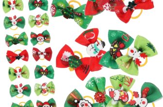 ABOOFAN 50 Pcs Pet Christmas Flower Small Bows for Dog Hair Clips Accessories for Dogs Hair Bow Christmas for Pet Ribbons Hair Flash Cloth