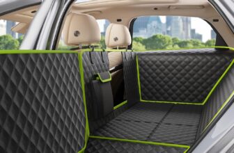 Pecute Dog Car Cover with Hard Bottom, Dog Car Protector for Back Seat, 2025 Detachable Side Wings to Protect Doors, Waterproof, Anti-Scratch, Texture Sofa, Up to 150 kg