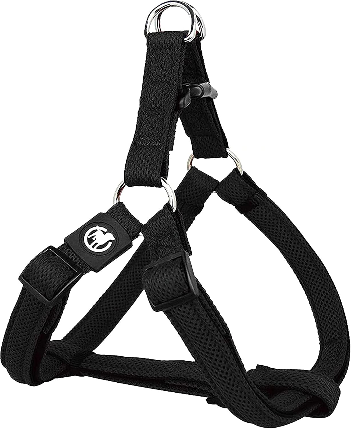 DDOXX Step-in Air Mesh Dog Harness, Adjustable, Padded | Many Colors & Sizes | for Small, Medium and Large Dogs | Cat Puppy Accessories | Black, S 1