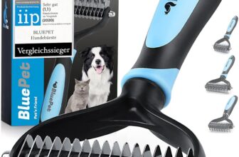 BluePet Comb for Dogs and Cats, Brush Cat Dog Long Hair, Rake Removes Knots, Deadhair, Undercoat, Deslator Pets Long Hairs, Hair Remover Brushes, Flawing Broom, Pet Hair Remover