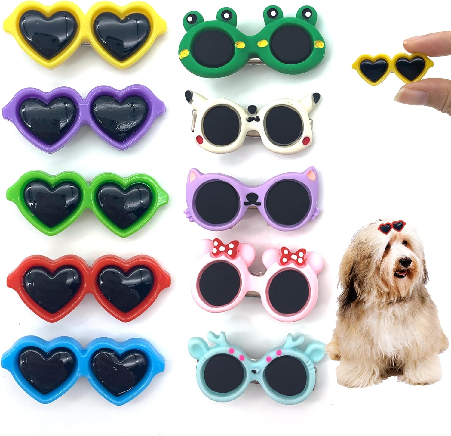 DHER 10 Pieces Pet Hair Clips Pet Clips Small Pet Hair Clips for Dogs Pet Hair Clips Small Clips for Animal Hair Super Cute Dog Headdress (A) 1