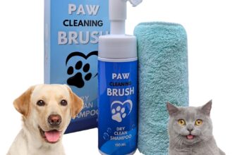 Dog Paw Cleaner, Eco-Friendly, Includes Towel, Brush with Dry Wash Foam, Dog Pads, No Water or Rinse Needed, Removes Dirt and Bacteria, Cleans Dog Paws