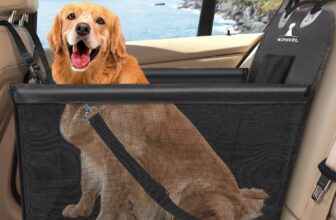 Waterproof Car Seat Protector for Pets, Safety Car Seat for Dogs Cats, 600D PVC Oxford Material Bottom with Safety Belt for Travel – 59 x 49 x 46 cm