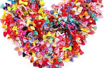 100 Pack Small Dog Hair Bows with Elastic Rubber Bands for Doggie Kitten Hair Grooming Accessory Long Hair Accessories Set Bows Random Colors