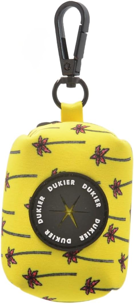 DUKIER - Dispensador de Bolsas para Caca de Perro, Porta Bolsas de Tela, Accesorio para Animales, con Mosquetón, Diseño California 1