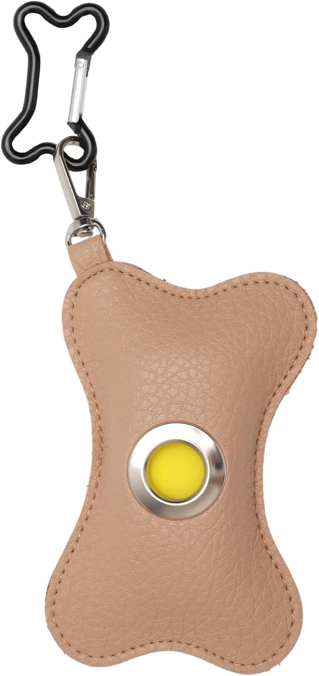 VOSSOT Dispensador de bolsas para excrementos de perro de piel sintética con mosquetón y cremallera, accesorios portátiles para todos los perros 1