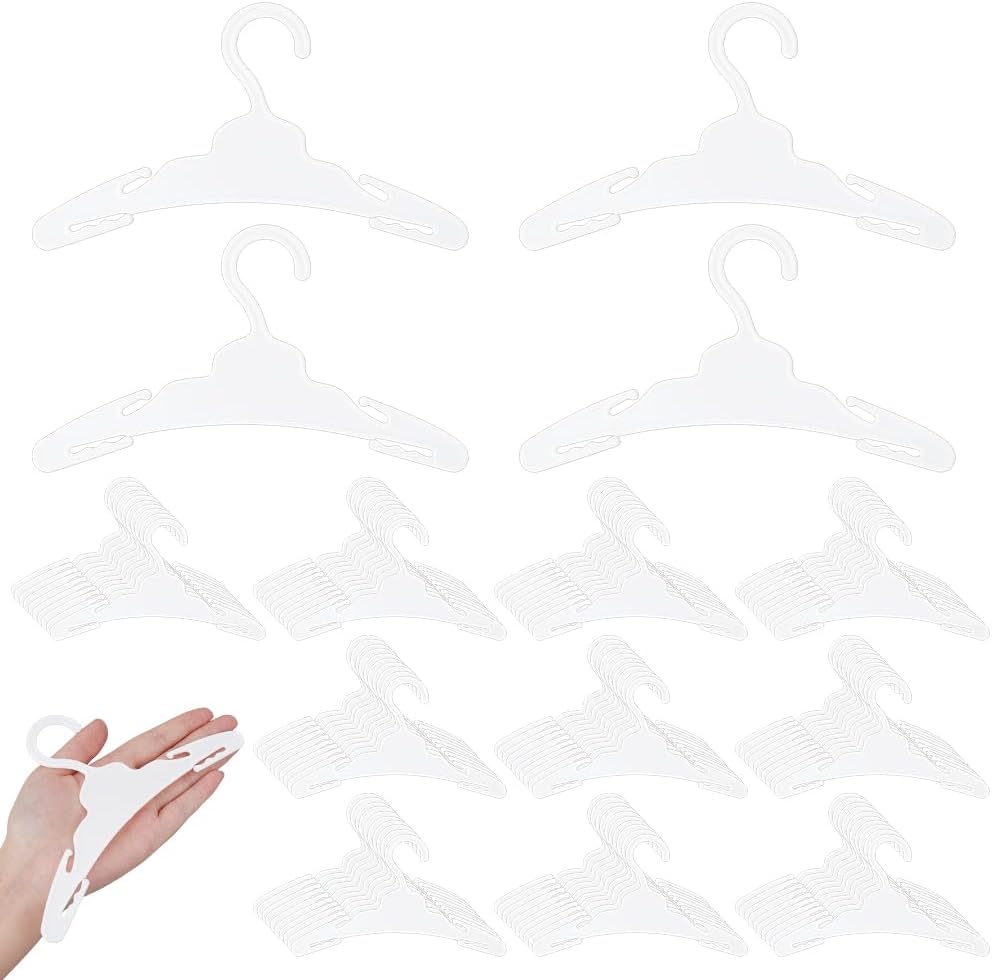 NBEADS 100 Piezas Perchas para Ropa para Mascotas Mini Perchas de plástico Blanco para Ropa Accesorios de Armario Ropa para Perros y Gatos Ropa para Cachorros Gatos Gatitos Mascotas pequeñas 17,9 1