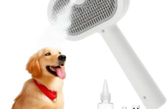 Cepillo de vapor para mascotas 3 en 1 para perros y gatos, limpia, desenreda, masajea, pelo corto y pelo largo