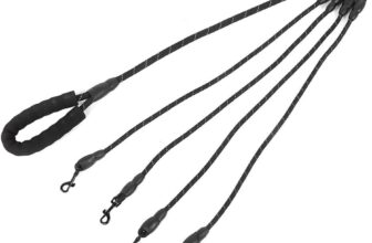 Cuerda de tracción para mascotas de 4 vías, accesorios para caminar al aire libre, arneses, correas, correa para perros múltiples para 4 perros, forma libre n.° 3 para caminar a la vez (negro)