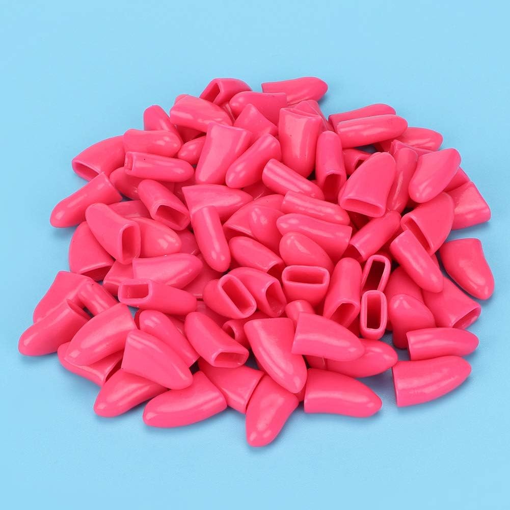 KIMISS Fundas para uñas para perros, 100 piezas, capas de garras de PVC suave, accesorio para el cuidado de mascotas, color rosa oscuro, protege muebles y pisos 1