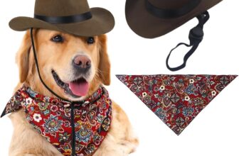 Juego de 2 accesorios para mascotas, sombrero de vaquero y pañuelo retro, decoración de carnaval para perros y gatos de todos los tamaños