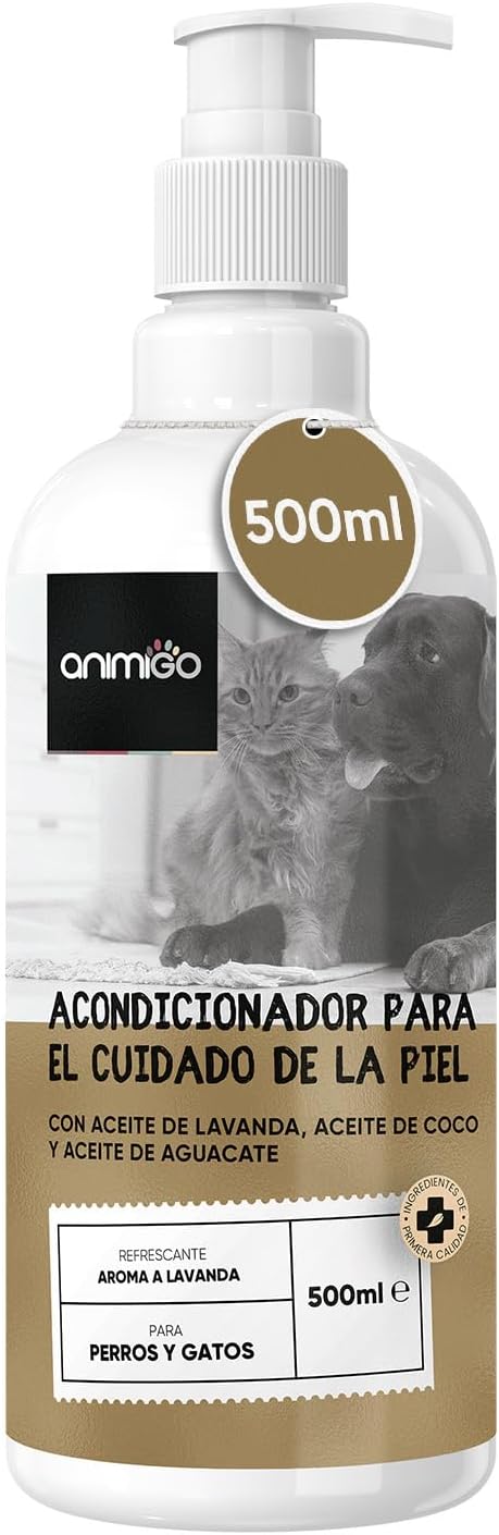 Acondicionador para Perros y Gatos 500 ml - Suavizante Natural con Aguacate y Aceite de Coco para Mascotas - Mascarillas para Perros de Pelo Largo y Corto, Desenredantes, Hidratantes e Hipoalergénicas 1