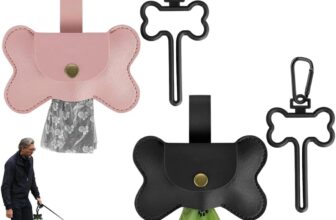 Dispensador de bolsas para excrementos de perros, 2 juegos de soportes para bolsas de excrementos para perros que caminan, corren, accesorios para bicicletas, negro y rosa