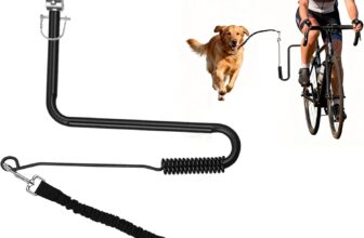 Correa para bicicleta para perros, accesorio para bicicleta manos libres, cuerda con núcleo de acero giratorio de 180°, correa ajustable para perros medianos y grandes, ejercitador de perros