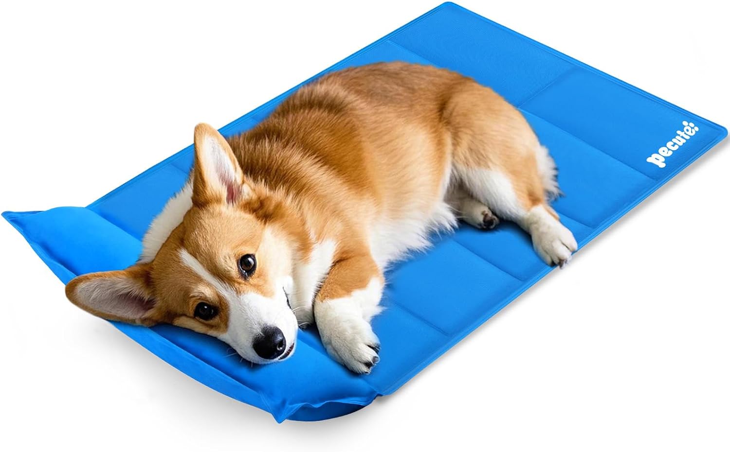 pecute Estera de enfriamiento para Perros L 90 x 50 cm Estera de enfriamiento para Mascotas con Almohada Estera de enfriamiento automático para Mascotas Ideal para Perros, Gatos en Verano 1