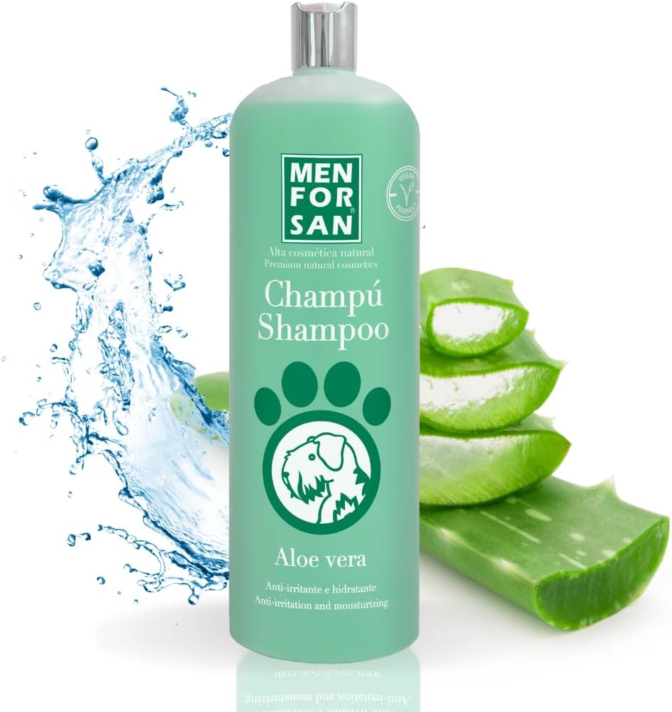 MENFORSAN Champú Aloe Vera para Perros | Hidrata profundamente | Acción Anti Irritación y Anti Eczema | 100% Naturales | Herbáceo | 1L 1