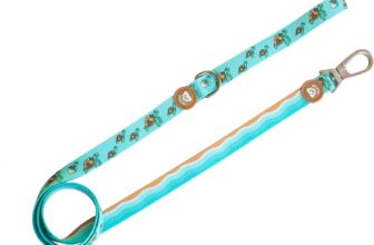 DUKIER – Correa para Perro, Extensible Larga y Resistente con Mosquetón de Seguridad, Tortuga de Neopreno, Talla S