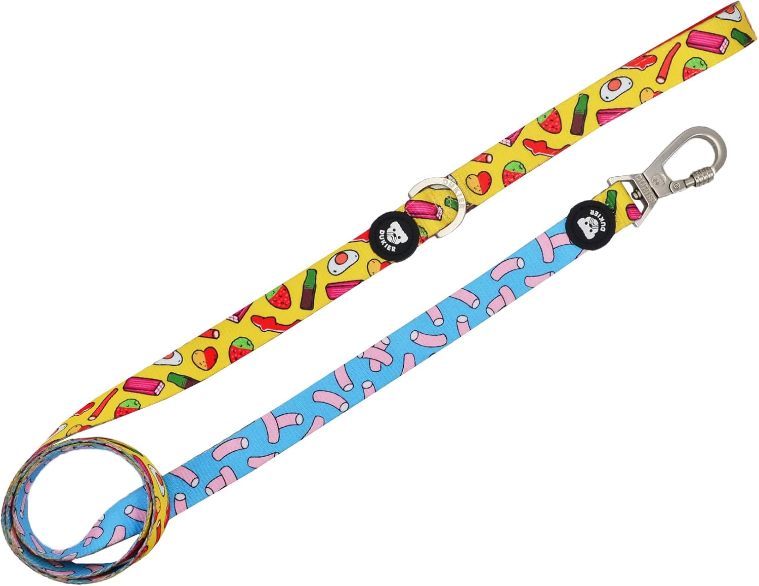 DUKIER - Correa para Perros - Correa Extensible de Neopreno Larga y Duradera con Mosquetón de Seguridad - Diseño Dulces, Talla S 1