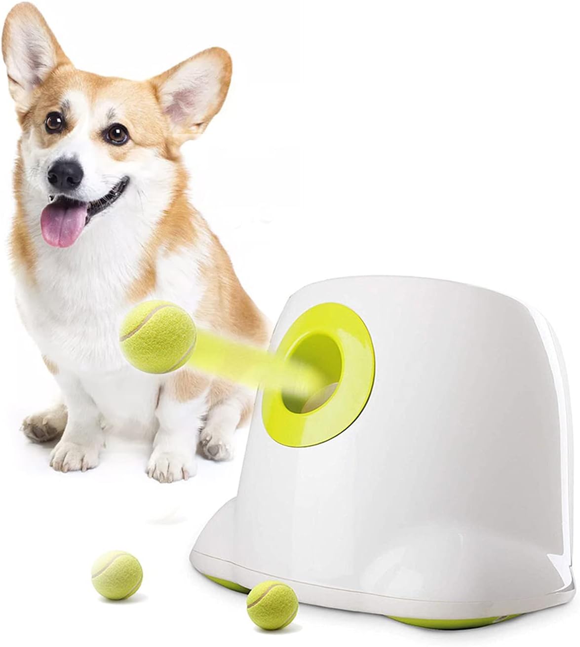 ALL FOR PAWS Lanzador automático de pelotas para perros - Máquina interactiva de lanzamiento de pelotas con 3 pelotas de tenis de 2" incluidas, para perros pequeños y medianos, juguete interactivo para perros 1