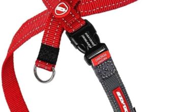 EzyDog Arnés para perros sin tirones – Accesorios de entrenamiento para perros pequeños, medianos y grandes, tamaño ajustable reflectante (XS, rojo)