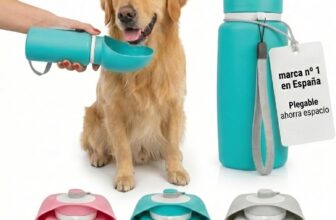 JARUKI Bebedero Plegable de Silicona para Perros 550ml | Botella de Agua Higiénica para Perros Fácil de Limpiar Antigoteo | Caídas resistentes al paso de botellas | Accesorios para Viajes y Paseos de Perros (Turquesa)
