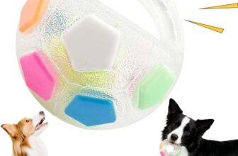 Pipihome Pelota interactiva para perros con asa, juguete indestructible para perros, pelota antiestrés, accesorios para perros, goma elástica duradera, juguetes para perros grandes, medianos y pequeños (A)