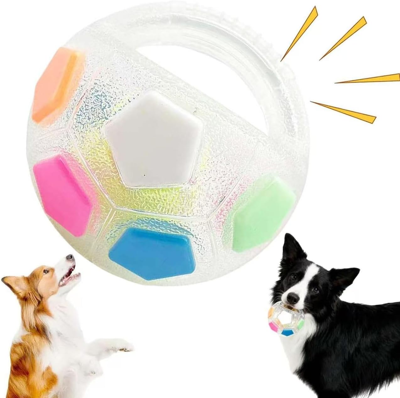 Pipihome Pelota interactiva para perros con asa, juguete indestructible para perros, pelota antiestrés, accesorios para perros, goma elástica duradera, juguetes para perros grandes, medianos y pequeños (A) 1