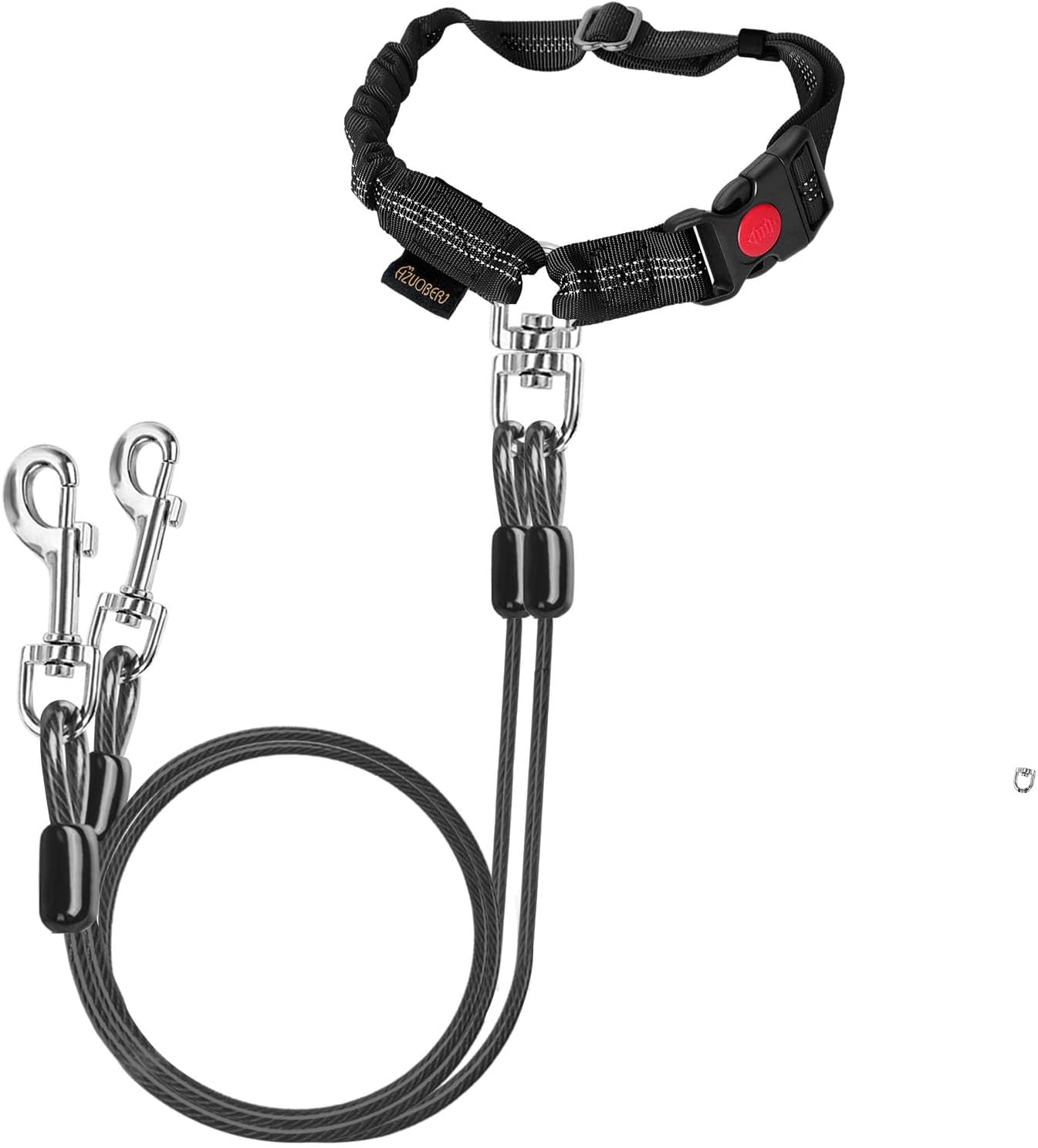 Cinturón de seguridad doble para perros, Cable de acero a prueba de mordeduras, accesorios para reposacabezas de coche, cinturón de seguridad para perros medianos y grandes, masticador, 1